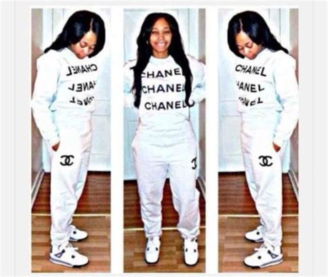 chanel black and white photo|chanel sweatpants black and white.